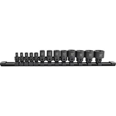 Tool Time 0.25 & 0.375 in. Drive External Torx Nano Impact Socket Set, Black - 13 Piece TO3042578